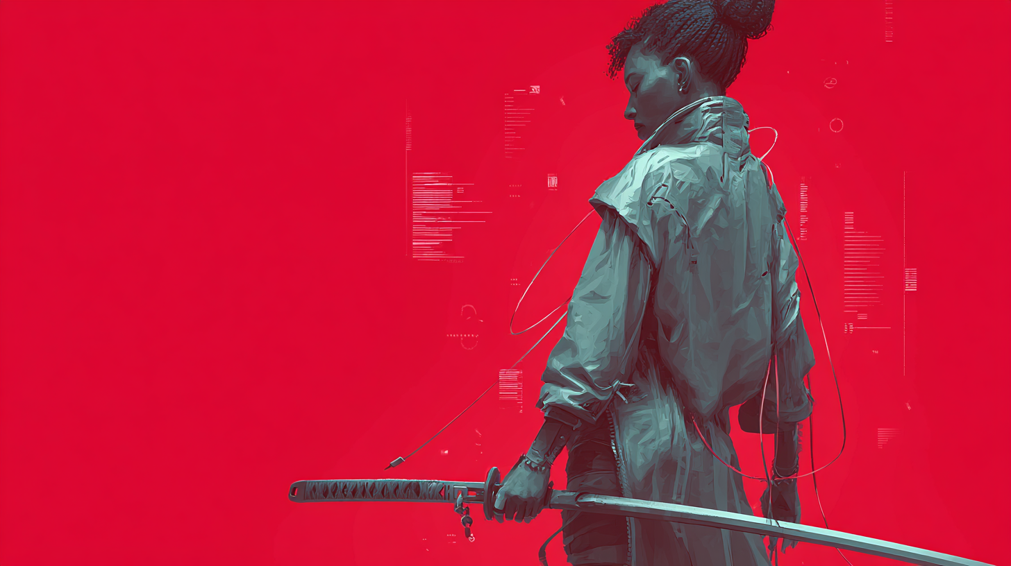 AKAI ZERO — synthetic ronin, neo-Kyoto
